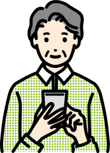 スマートフォンを操作する男性