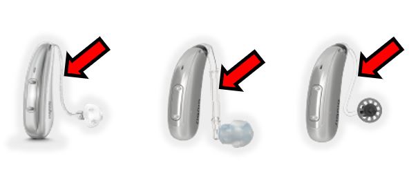 音は補聴器のレシーバーまたはチューブを取ります。こちらの部分になります。