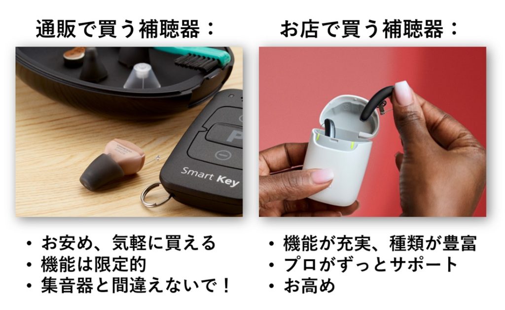 お店で買う補聴器と、通販で買う補聴器の違い